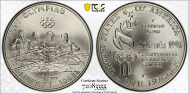 1996-D $1 Rowing MS70