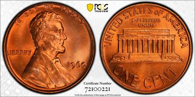 1960 1C Small Date MS66RD