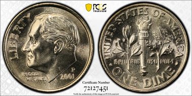 2001-P 10C MS68FB
