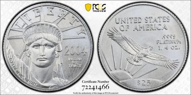 2004 $25 Statue of Liberty MS70