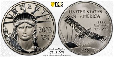 2003 $25 Statue of Liberty MS70
