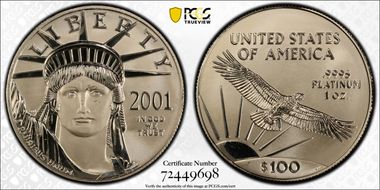 2001 $100 Statue of Liberty MS69