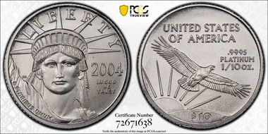 2004 $10 Statue of Liberty MS70