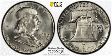 1963 50C Obv Die Clash FS-402 MS64FBL