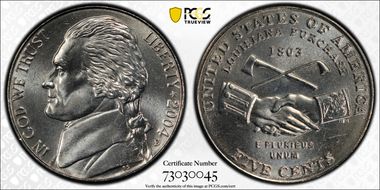 2004-D 5C Peace Medal MS68