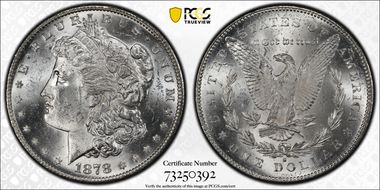 1878-S $1 VAM 19, Torn Bonnet MS63