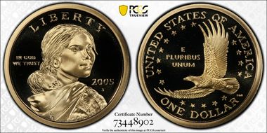 2005-S SAC$1 PR70DCAM