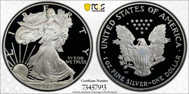 2005-W $1 Silver Eagle  First Strike PR70DCAM