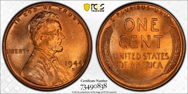 1944-D 1C MS67RD