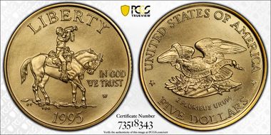 1995-W $5 Civil War MS70