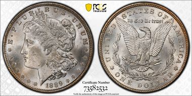 1889 $1 VAM 18, Doubled Ear MS65