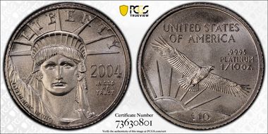 2004 $10 Statue of Liberty MS70