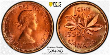 1955 1C Strap MS66RD