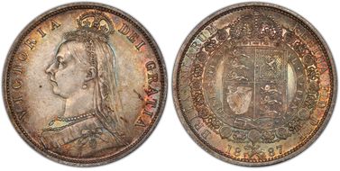1887 1/2 Cr S-3924 Jubilee Head MS65