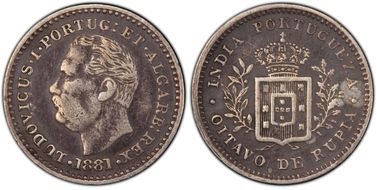 1881 1/8 Rup KM-309 XF40