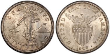 1907-S Peso MS62