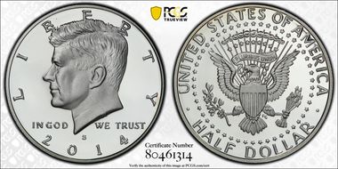 2014-S 50C Silver PR70DCAM