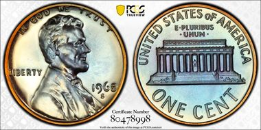 1968-S 1C PR67BN