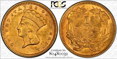 1874 G$1 MS62