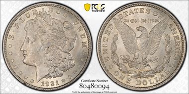 1921 $1 Morgan MS63
