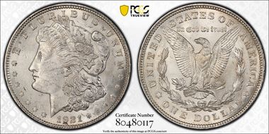 1921 $1 Morgan MS62