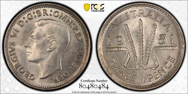 1951(m) 3D KM-44  Ag MS64