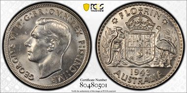 1943(m) Florin KM-40  Ag MS63