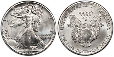 1989 $1 Silver Eagle MS69