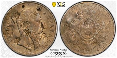 1867-Mo Peso Maximilian KM-388.1 N1