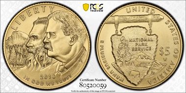 2016-W $5 100th Anniv. Nat'l Parks First Strike MS70