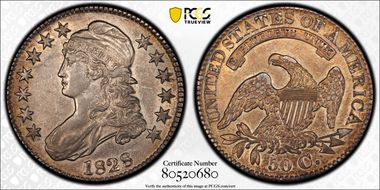 1828 50C Square Base 2, Large 8s XF45