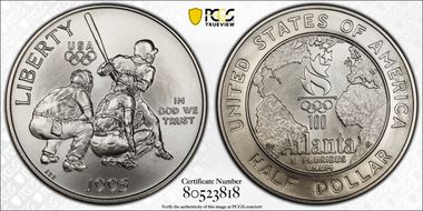 1995-S 50C Baseball MS70