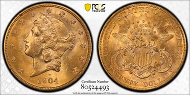 1904 $20 MS62