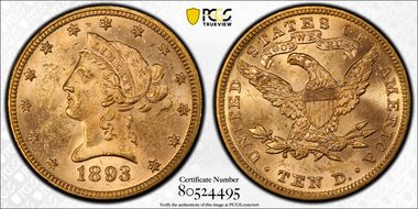 1893 $10 MS63