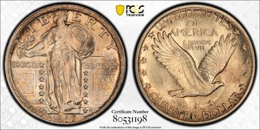 1917-D 25C Type 2 MS62FH