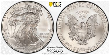 2008 $1 Silver Eagle MS69