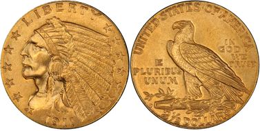 1911-D $2.50 Strong D MS63