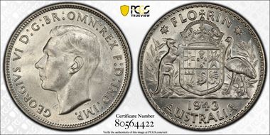 1943-S Florin KM-40  Ag MS61