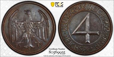 1932-G 4 Rcpfg J-315 MS63BN