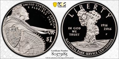 2016-P $1 100th Anniv. Nat'l Parks First Strike #173 PR69DCAM