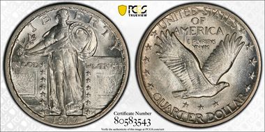 1917-D 25C Type 2 MS62FH
