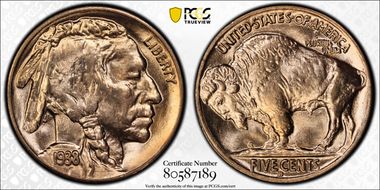 1938-D 5C Buffalo MS67