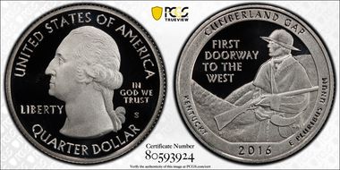 2016-S 25C Cumberland Gap NP-Silver First Strike PR70DCAM