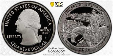 2016-S 25C T. Roosevelt NP Silver First Strike PR70DCAM