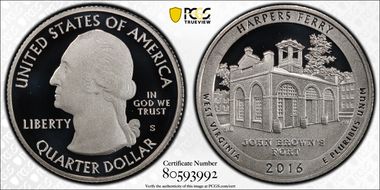 2016-S 25C Harpers Ferry NP-Silver First Strike PR70DCAM
