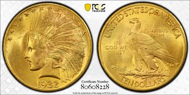 1932 $10 MS64+
