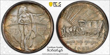 1936 50C Oregon MS67