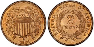 1866 2C MS66RD