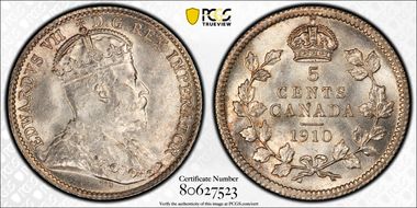 1910 5C Round Leaves MS64