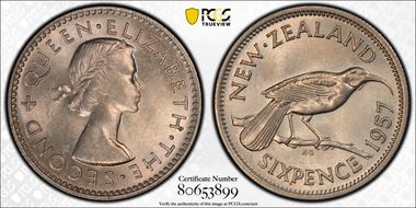 1957 6D No Strap MS63